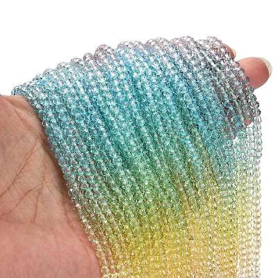 Transparent Painted Glass Beads Strands X1-DGLA-A034-T1mm-A15-1