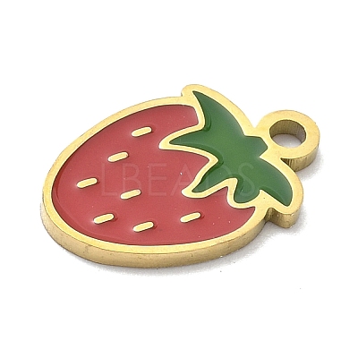 304 Stainless Steel Fruit Enamel Pendants STAS-G362-04G-14-1