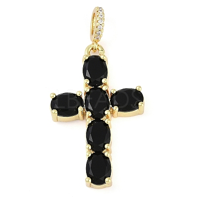 Rack Plating Brass Cubic Zirconia European Dangle Charms KK-P287-47G-01-1