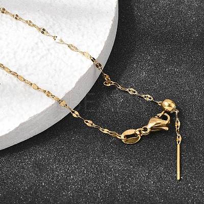 1.5MM Unisex 304 Stainless Steel Dapped Chain Necklaces NJEW-P356-10G-1