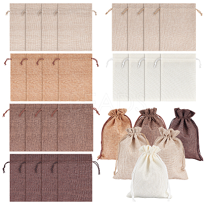24Pcs 6 Style Burlap Packing Pouches ABAG-PH0001-17-1