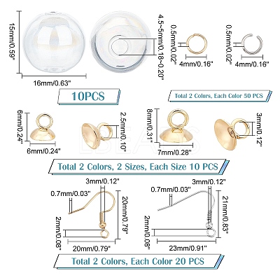 DIY Glass Ball Bottle Drop Earring Making Finding Kit DIY-UN0003-15-1