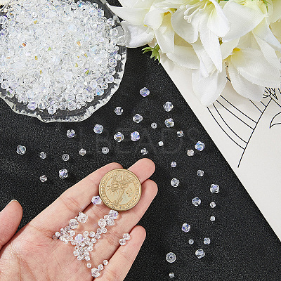 25 Strands 5 Styles Transparent Electroplate Glass Beads Strands GLAA-PA0001-34-1