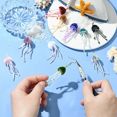 10Pcs 10 Colors Handmade Glass Seed Beads SEED-CJ0001-26-1