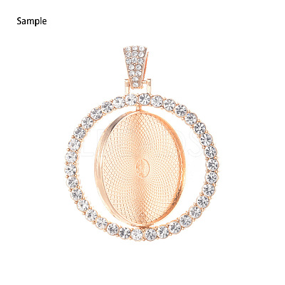 Alloy Pendant Cabochon Settings PALLOY-S107-005RG-RS-1