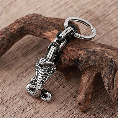 Vintage 304 Stainless Steel Cobra Keychains BM7932-1