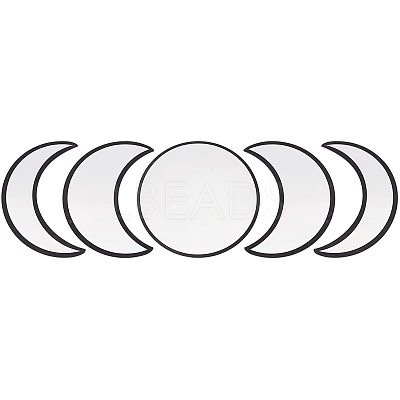 Acrylic Wooden Moon Phase Mirror DIY-WH0167-48B-1
