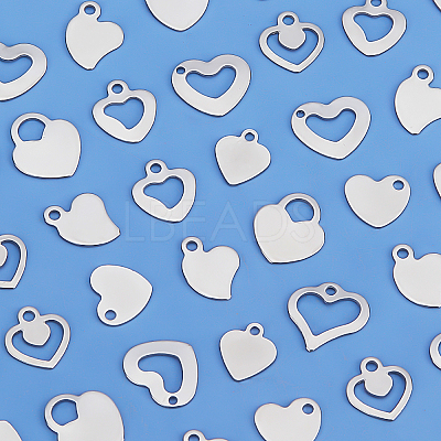 400Pcs 8 Style 201 Stainless Steel Charms STAS-UN0028-24-1
