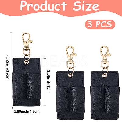 3Pcs PU Keychains KEYC-CL0001-49C-1