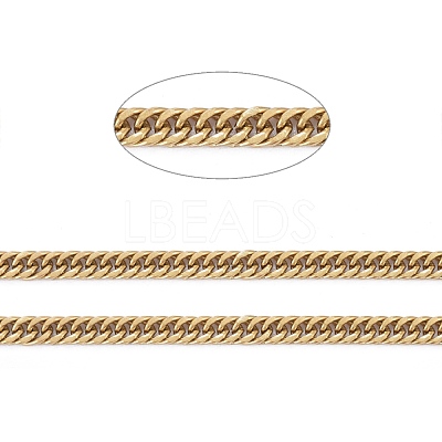 3.28 Feet Ion Plating(IP) 304 Stainless Steel Diamond Cut Curb Chains X-CHS-F013-02G-1