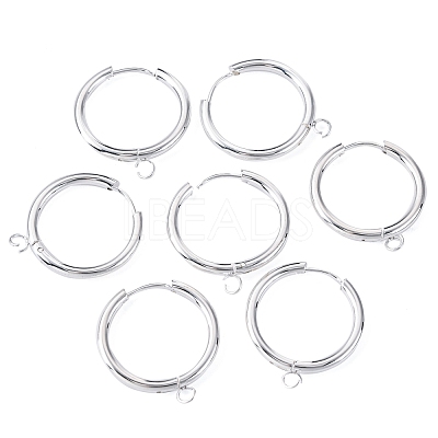 201 Stainless Steel Huggie Hoop Earring Findings STAS-P283-01I-S-1