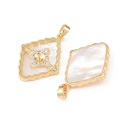 Brass Micro Pave Clear Cubic Zirconia Pendant Bails KK-H524-18G-1