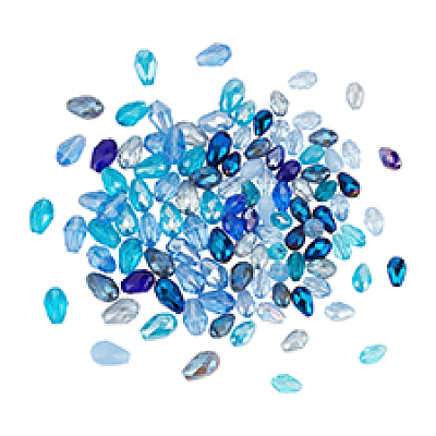 4Bags 2 Styles Transparent Glass Beads  Segmented Multi-color Beads GLAA-PH0003-25B-1