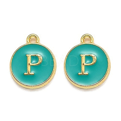 Golden Plated Alloy Enamel Charms ENAM-Q437-15P-1
