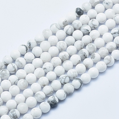 Natural Howlite Beads Strands X-G-P353-01-4mm-1