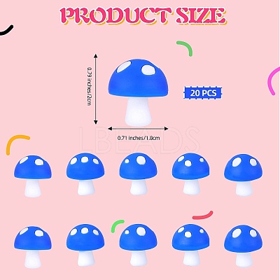 20Pcs Mushroom Silicone Focal Beads JX901A-1