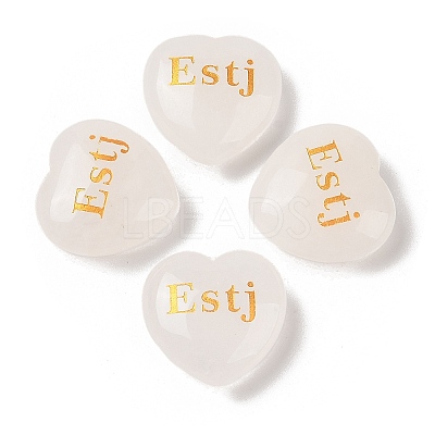Natural Quartz Crystal Heart Engraving MBTI Figurines Statues for Home Office Desk Decorations G-K353-05L-1