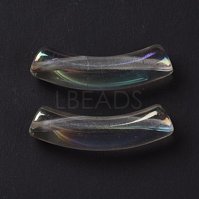 UV Plating Transparent Rainbow Iridescent Acrylic Beads X-OACR-A016-01M-1