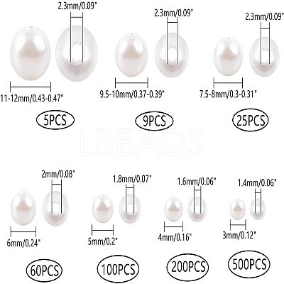 ABS Plastic Imitation Pearl Beads KY-AR0001-01-1