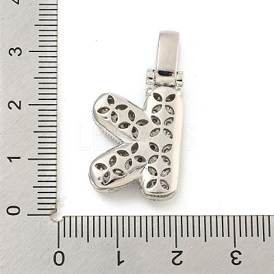 Brass Micro Pave Clear Cubic Zirconia Pendants KK-B099-01P-K-1