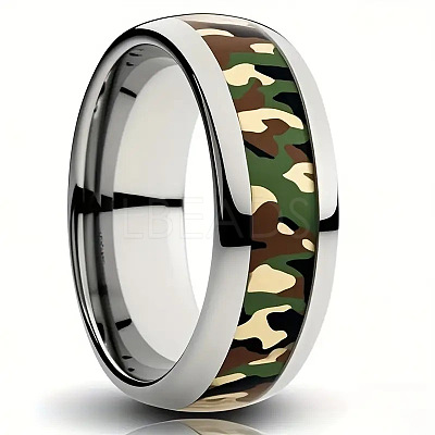 201 Stainless Steel Epoxy Resin Finger Rings WG28C55-01-1