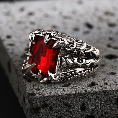 Alloy Rhinestone Cuff Rings for Men FS-WG503BD-01-1