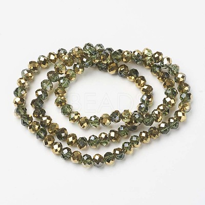 Electroplate Transparent Glass Beads Strands EGLA-A034-T4mm-O09-1