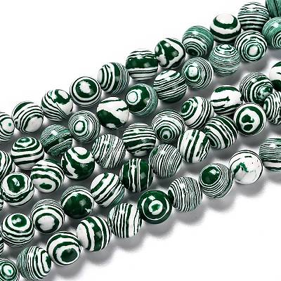 Synthetic Malachite Beads Strands G-A186-A-04-1