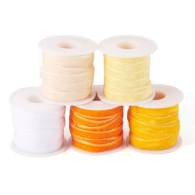 50 Yards 5 Colors Single Face Velvet Ribbon SRIB-TA0001-37-1
