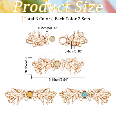 6 Sets 3 Colors Alloy Snap Lock Clasps FIND-NB0002-73-1