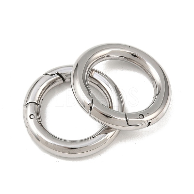 Tarnish Resistant Ring 304 Stainless Steel Spring Gate Rings STAS-E073-06-1