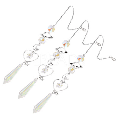 3Pcs Alloy Planet Moon Hanging Ornaments HJEW-TA00367-1