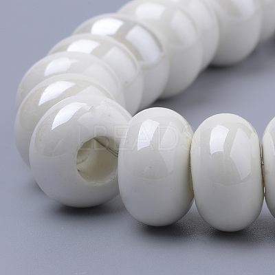 Glazed Porcelain Rondelle Beads PORC-Q219-13x9-F26-1