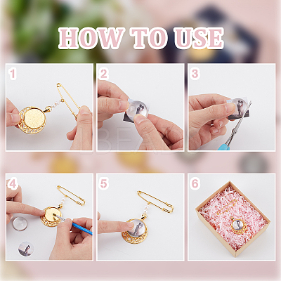 20Pcs DIY Iron Brooch Photo Frame Bouquets Decoration Making Kits JEWB-DR00004-1