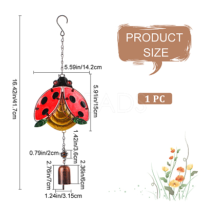 Glass Wind Chimes HJEW-WH0042-90B-1