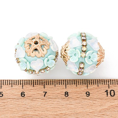Handmade Resin Indonesia Round Beads IPDL-P005-19KCG-01-1