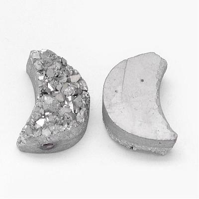 Electroplated Natural Druzy Quartz Crystal Beads G-G888-07A-1