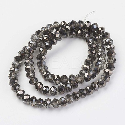 Electroplate Transparent Glass Beads Strands EGLA-A034-T6mm-P17-1