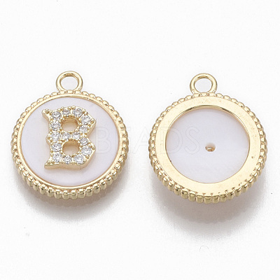 Brass Micro Pave Cubic Zirconia Pendants KK-T062-04B-NF-1