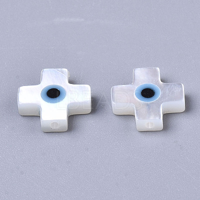 Natural White Shell Mother of Pearl Shell Beads SSHEL-N034-55-1