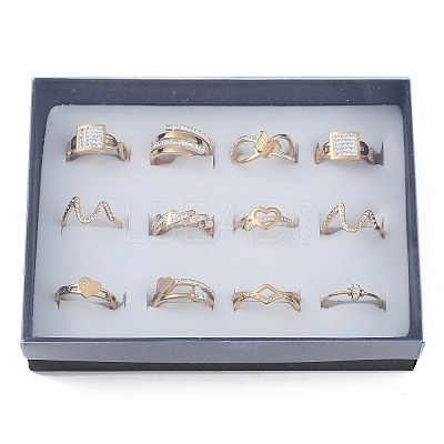 Crystal Rhinestone Finger Ring RJEW-MSMC002-17G-1