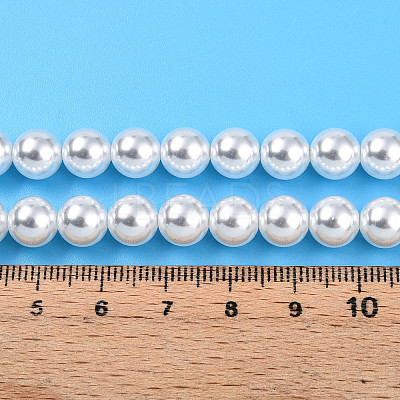 Baking Paint Pearlized Glass Pearl Bead Strands HY-N002-8mm-A12-1