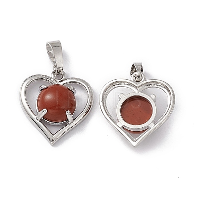 Natural Red Jasper Pendants G-P484-04P-07-1