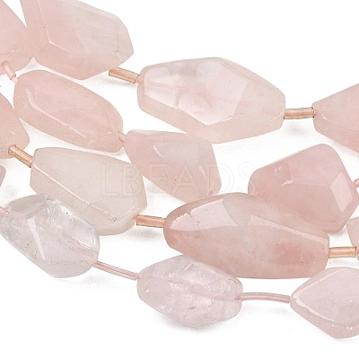 Natural Rose Quartz Beads Strands GG-CBA3D9B-13-1