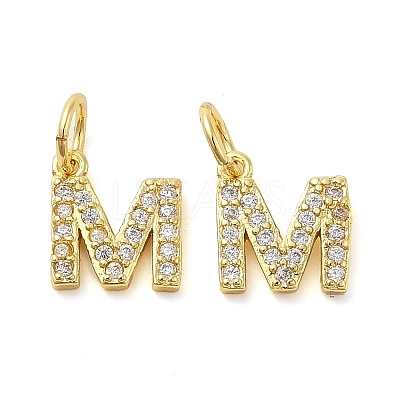 Brass Micro Pave Cubic Zirconia Pendants KK-M273-02G-M-1