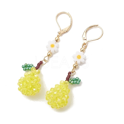 Electroplate Glass & 304 Stainless Steel Leverback Dangle Earrings EJEW-MZ00724-01-1