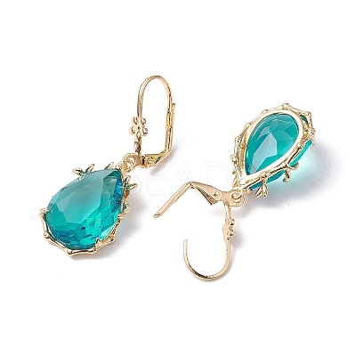 Glass Leverback Earring EJEW-C077-02KCG-02-1