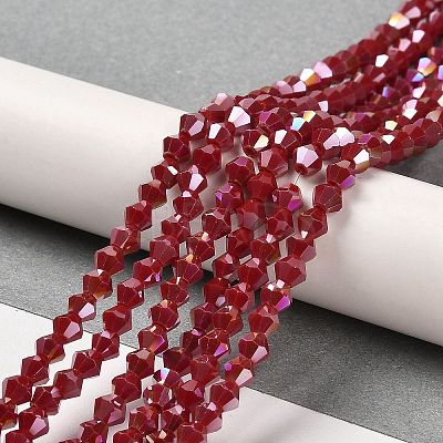Opaque Solid Color Electroplate Glass Beads Strands X1-GLAA-F029-P4mm-A01-1