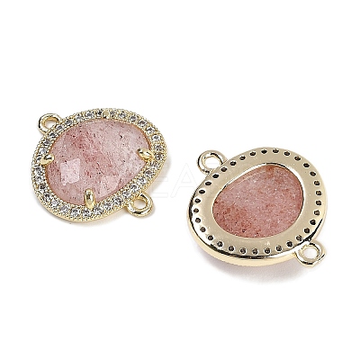 Natural Strawberry Quartz Faceted Oval Links G-B126-01G-05-1