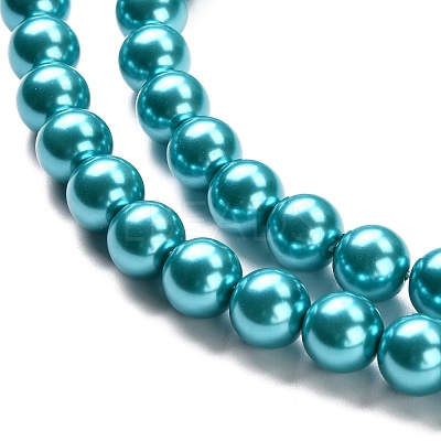 Eco-Friendly Glass Pearl Beads Strands HY-A008-12mm-RB073-1